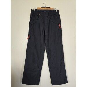 Burberry Black Wide-Leg Utility Trousers with Orange Pulls
